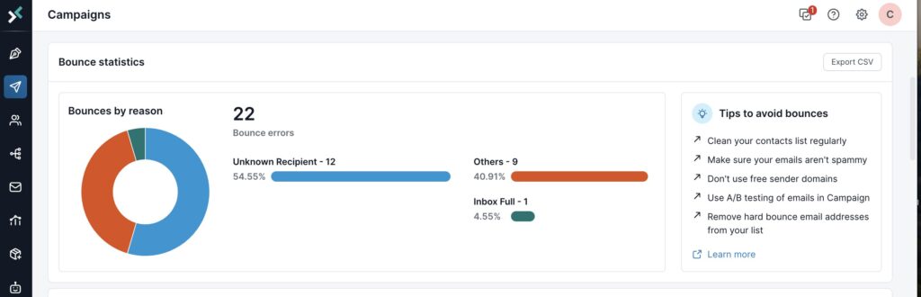 Campaign view in 6sense platform